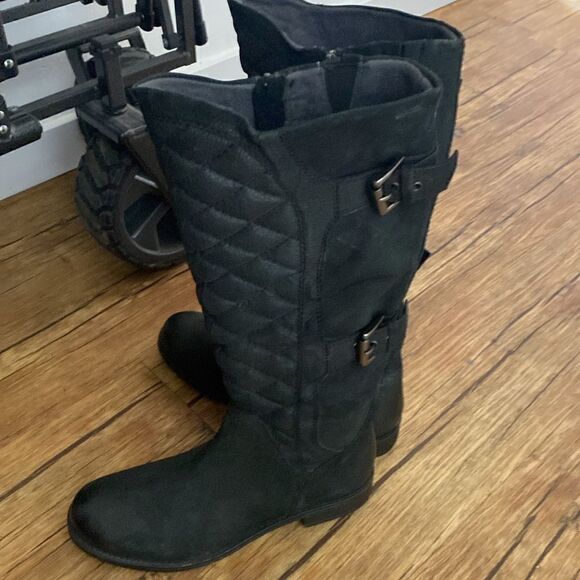 Size 40 MARC Tall Black Leather Quilted Boots - Picture 5 of 5